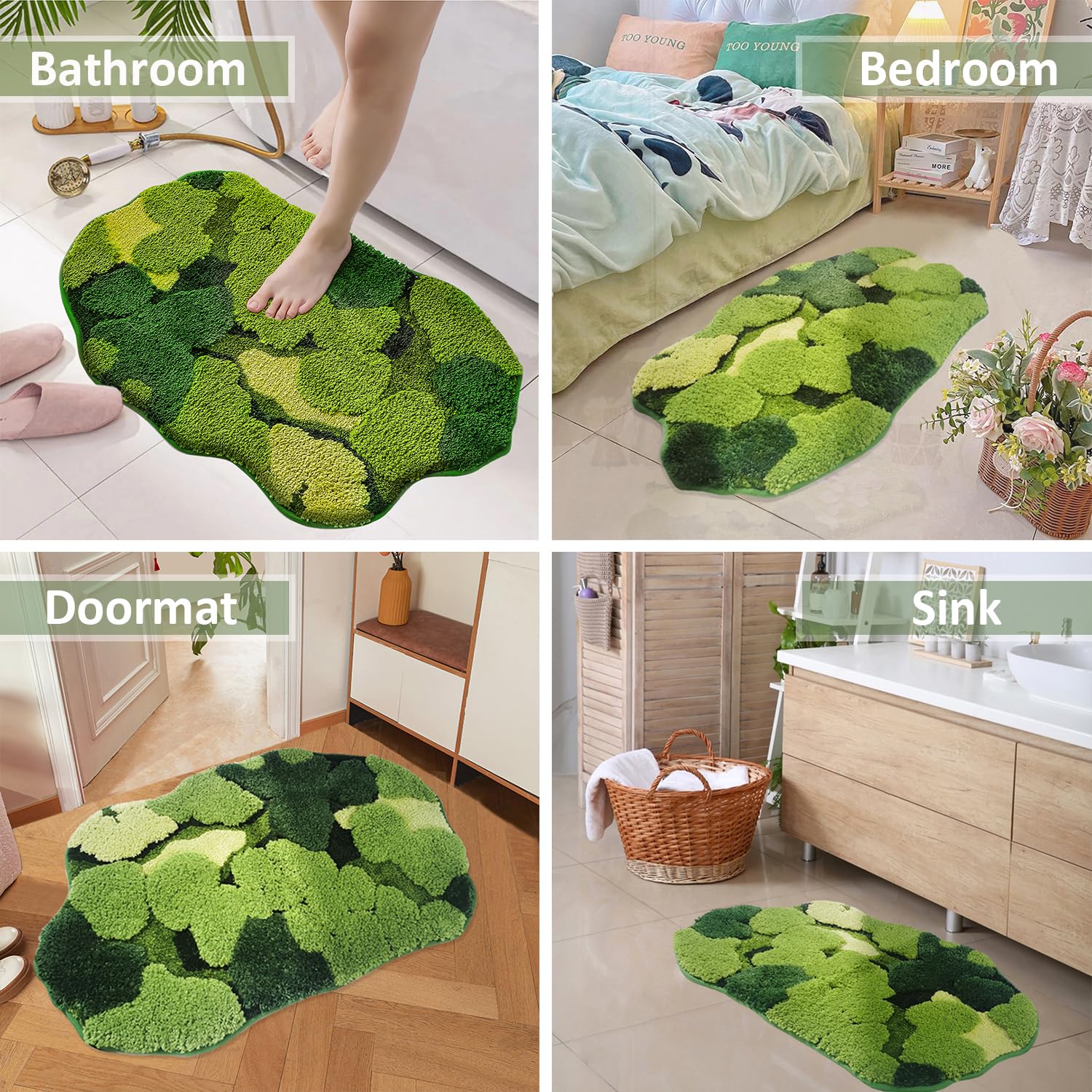 Hifuwan non-slip backing bath mat provides stable footing on wet floors