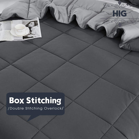 HIG quilted box-stitch design prevents cold spots for even plush comfort.