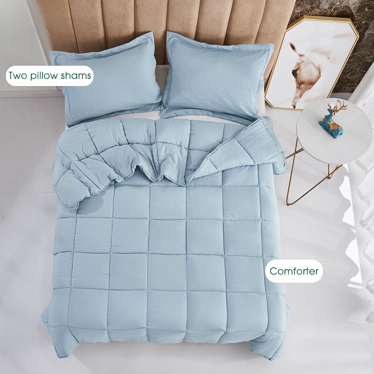 HIG certified pre-washed fabric and fiberfill for lasting softness.