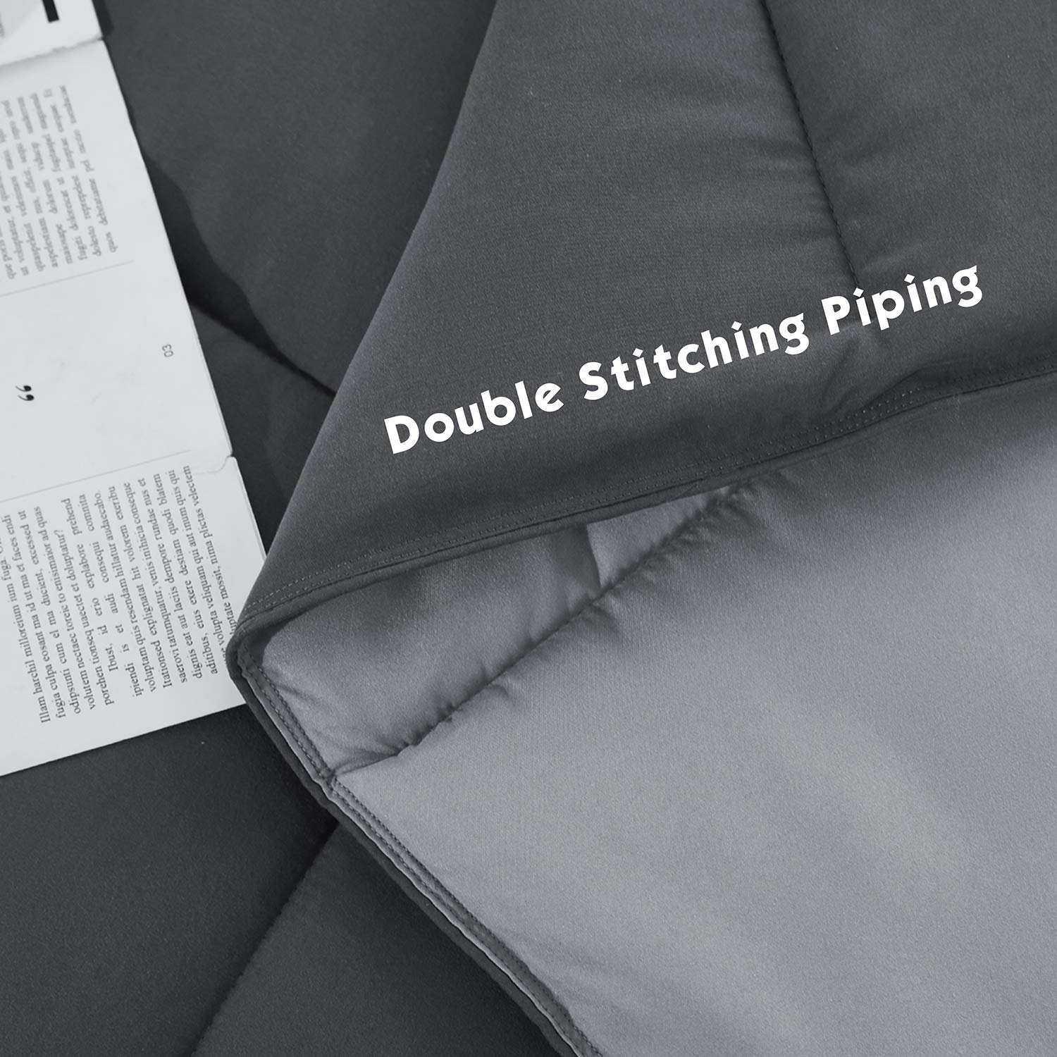 HIG machine-washable comforter set preserves color and loft after washes.