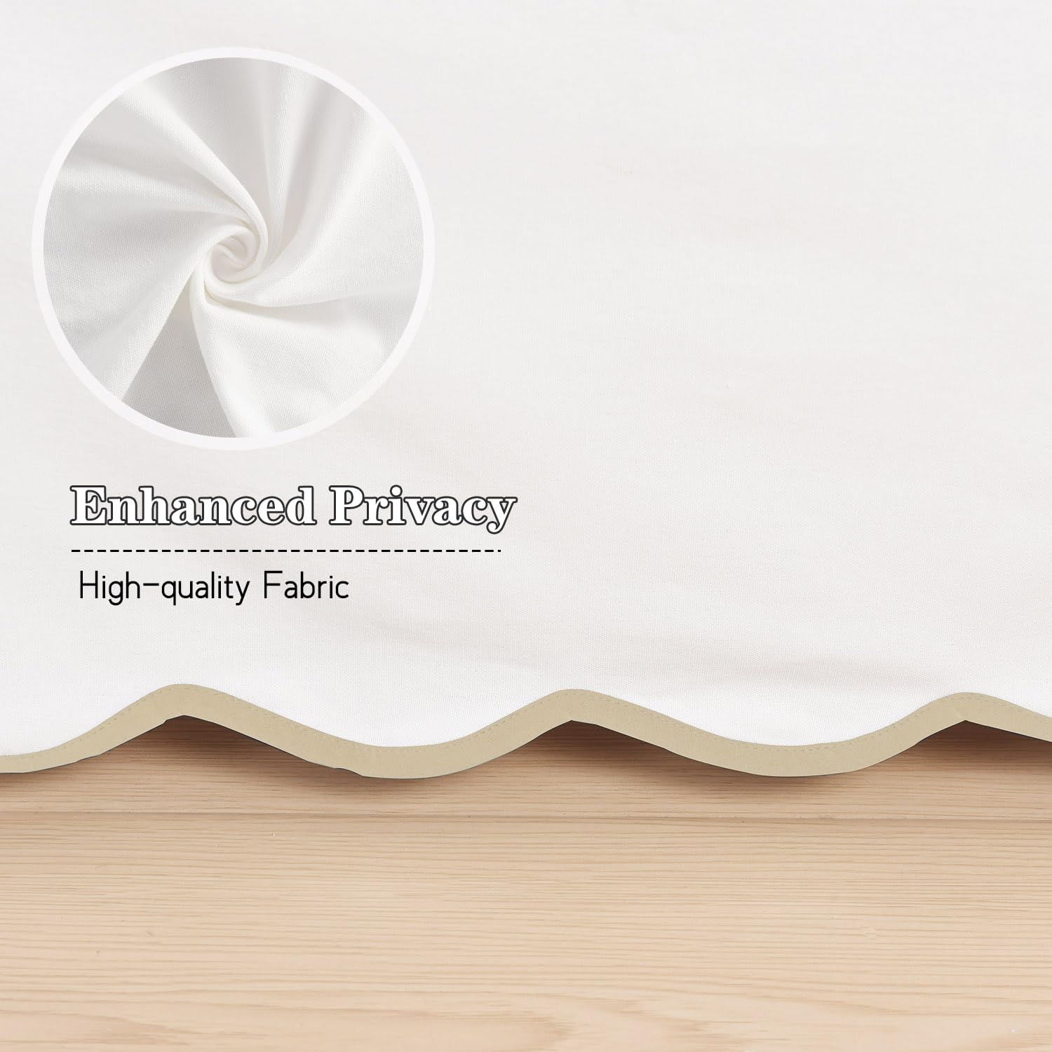 HIG Off White Chic King Bed Skirt anti-slip top stays in place.