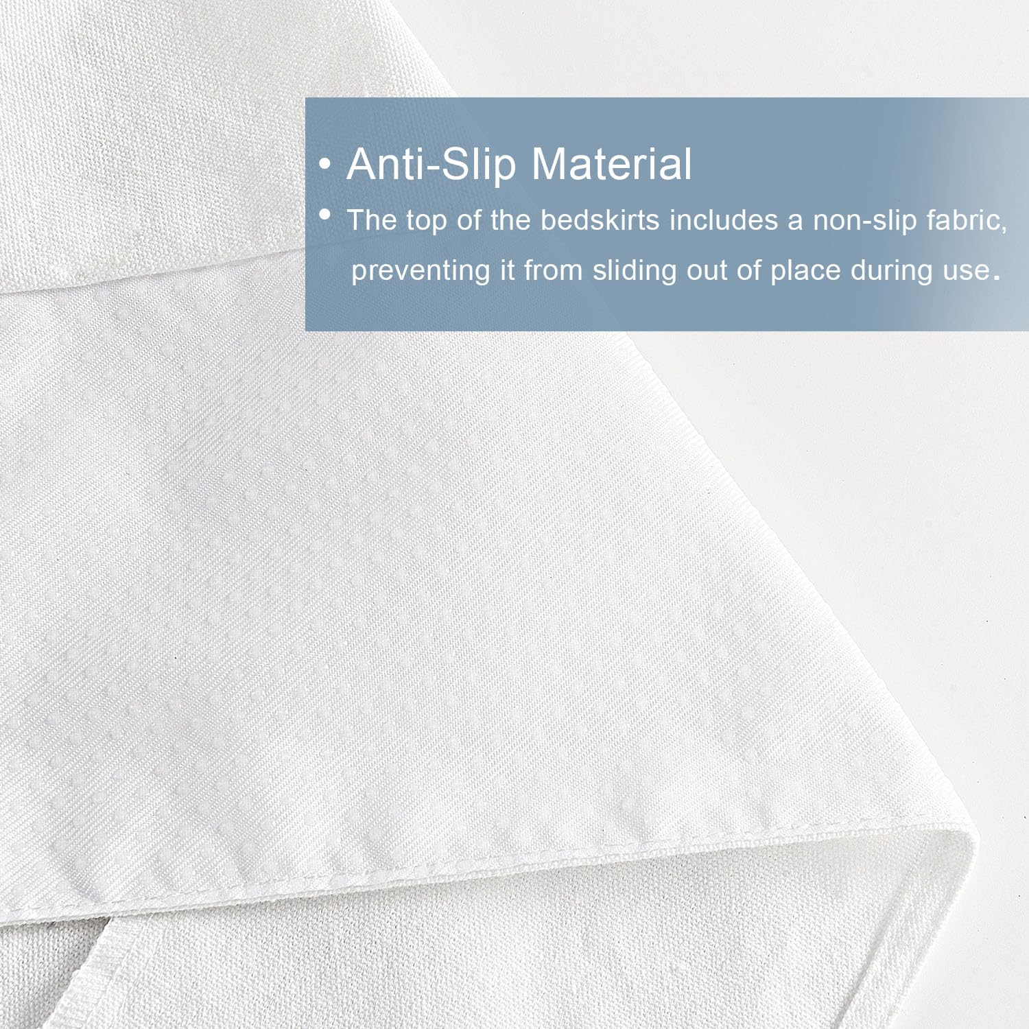 HIG Off White Chic King Bed Skirt fits queen and king beds securely.