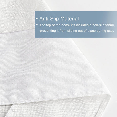 HIG Off White Chic King Bed Skirt fits queen and king beds securely.