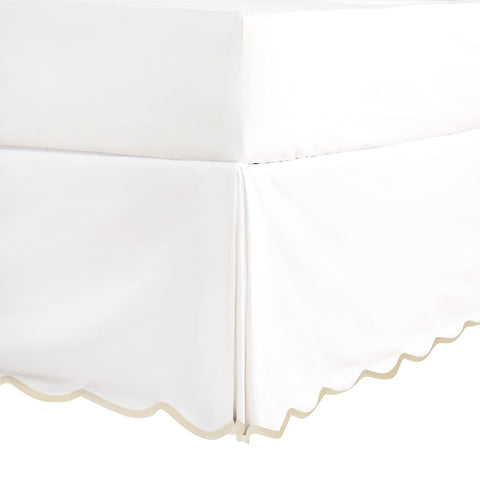 HIG Off White Chic Queen Bed Skirt close-up of fabric.