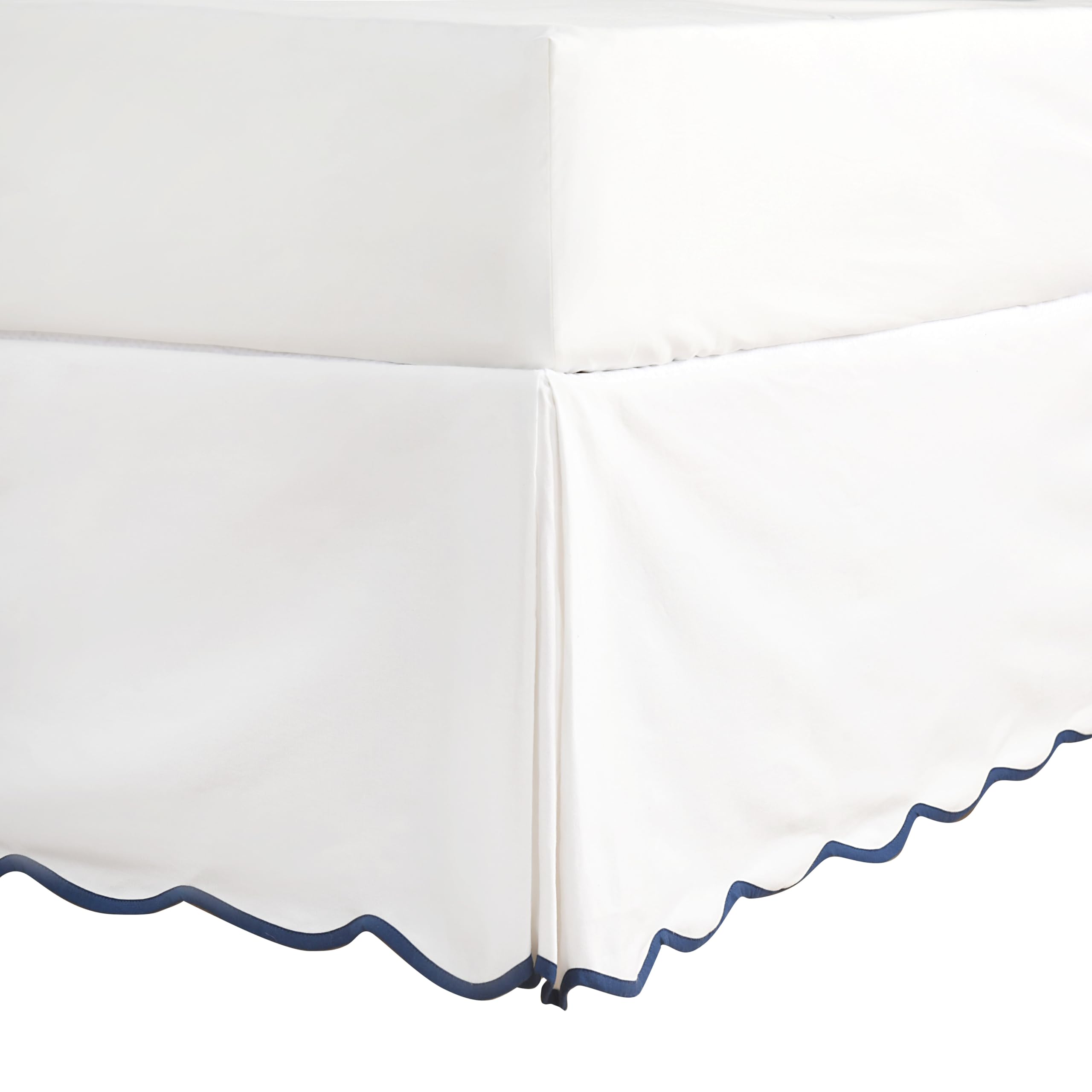 HIG Off White Chic Queen Bed Skirt with scallop edge pleats adds elegance and hides under-bed clutter.