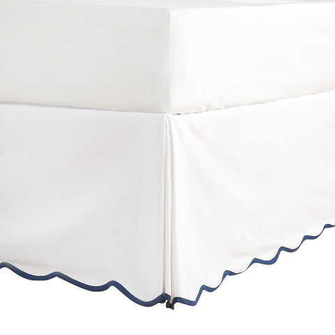 HIG Off White Chic Queen Bed Skirt with scallop edge pleats adds elegance and hides under-bed clutter.