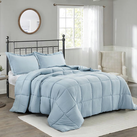 HIG pre-washed twin comforter set with box-stitched corners for durability.