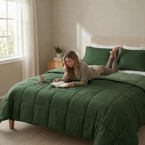 HIG Reversible shams with 20x36 inches for balanced bedding.