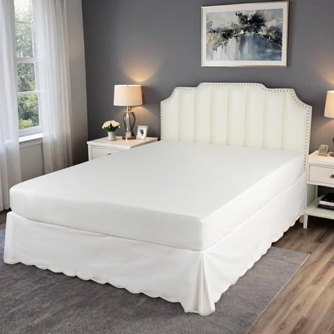 HIG size-guide for queen and king bed skirts.