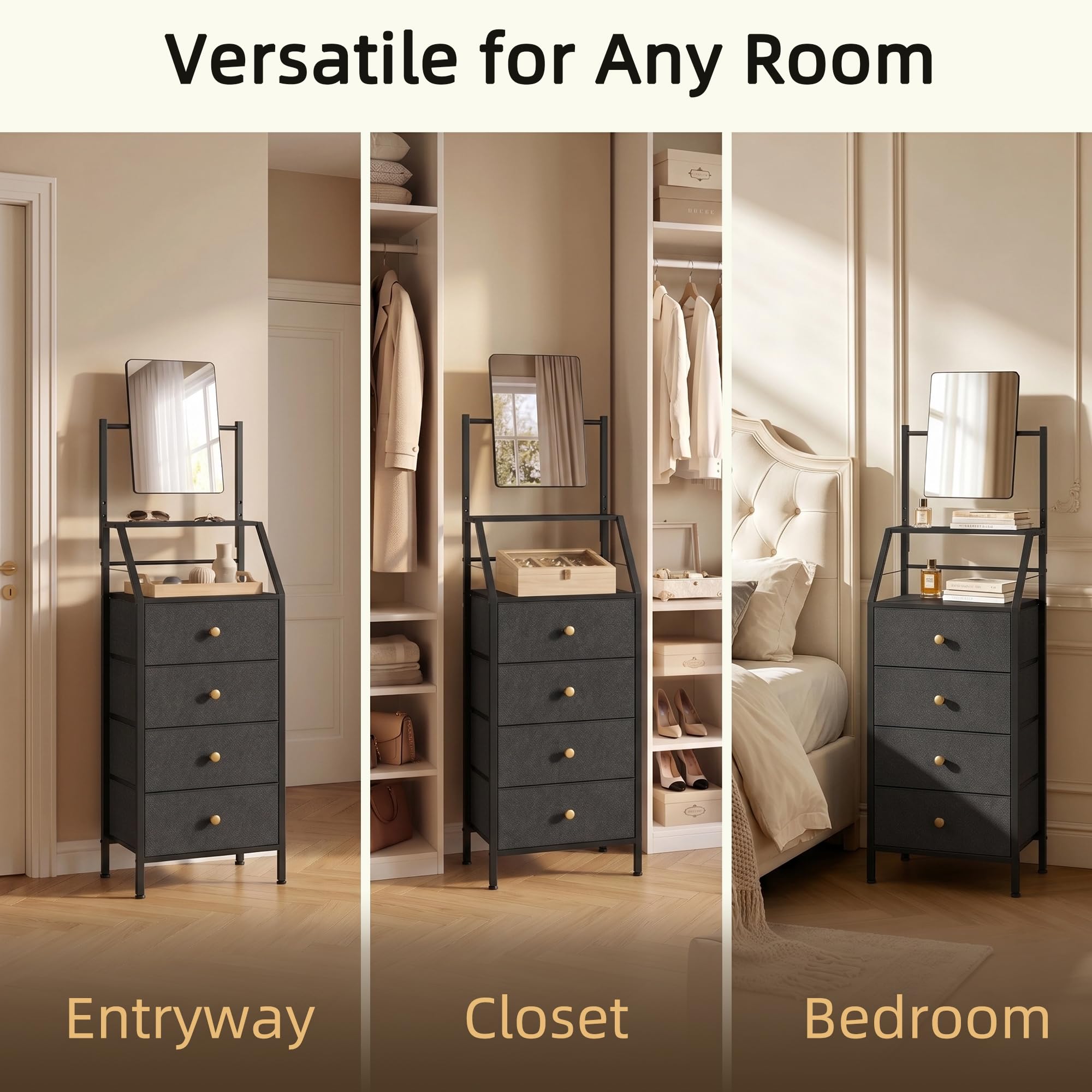HIGDBFE black bedroom dresser complements modern spaces.