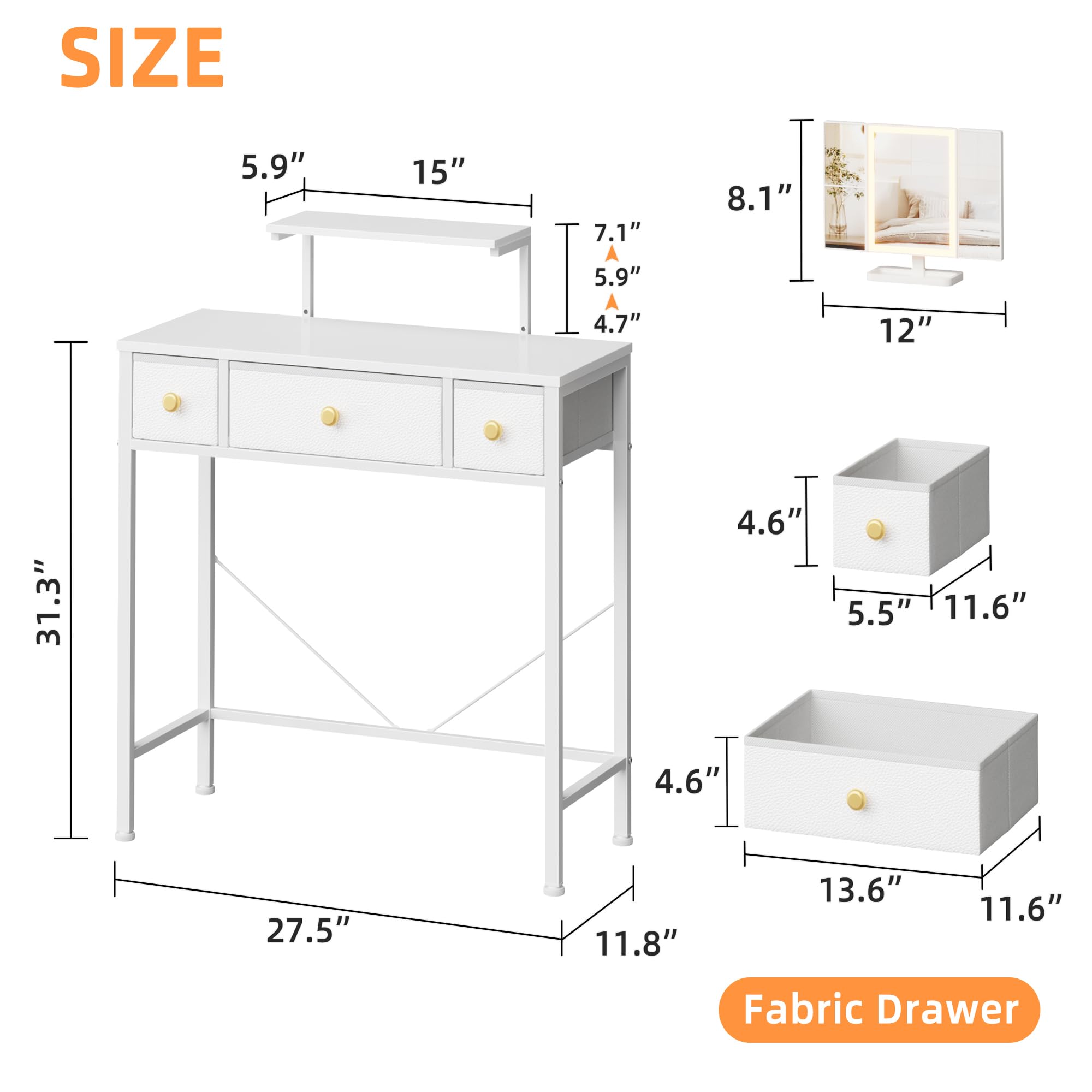 HIGDBFE compact vanity for small spaces in apartments or dorms.