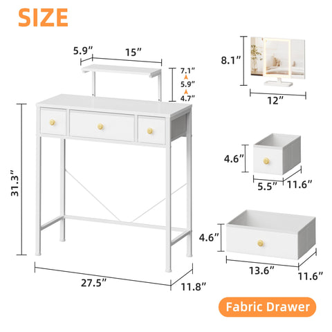 HIGDBFE compact vanity for small spaces in apartments or dorms.