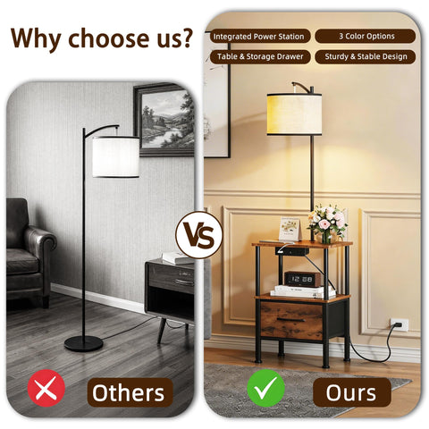 HIGDBFE end table lamp head is rotatable for precise lighting during reading or relaxing
