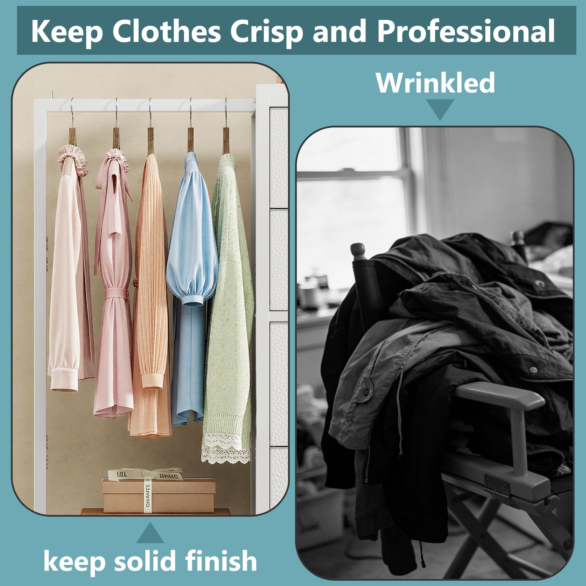 HIGDBFE hanging rack capacity holds coats or shirts to prevent wrinkles