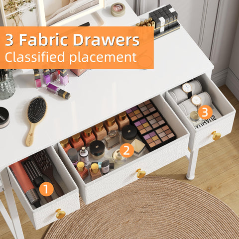 HIGDBFE spacious tabletop surface for easy makeup access.