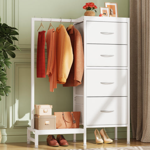 HIGDBFE tall dresser 44h with clothes rack for spacious vertical storage