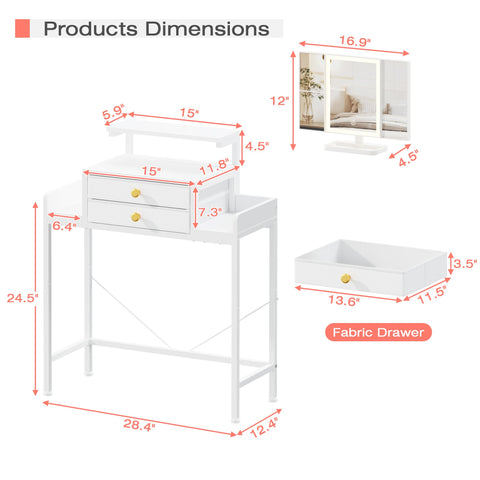 HIGDBFE vanity desk 3x magnification aids detailed grooming tasks.