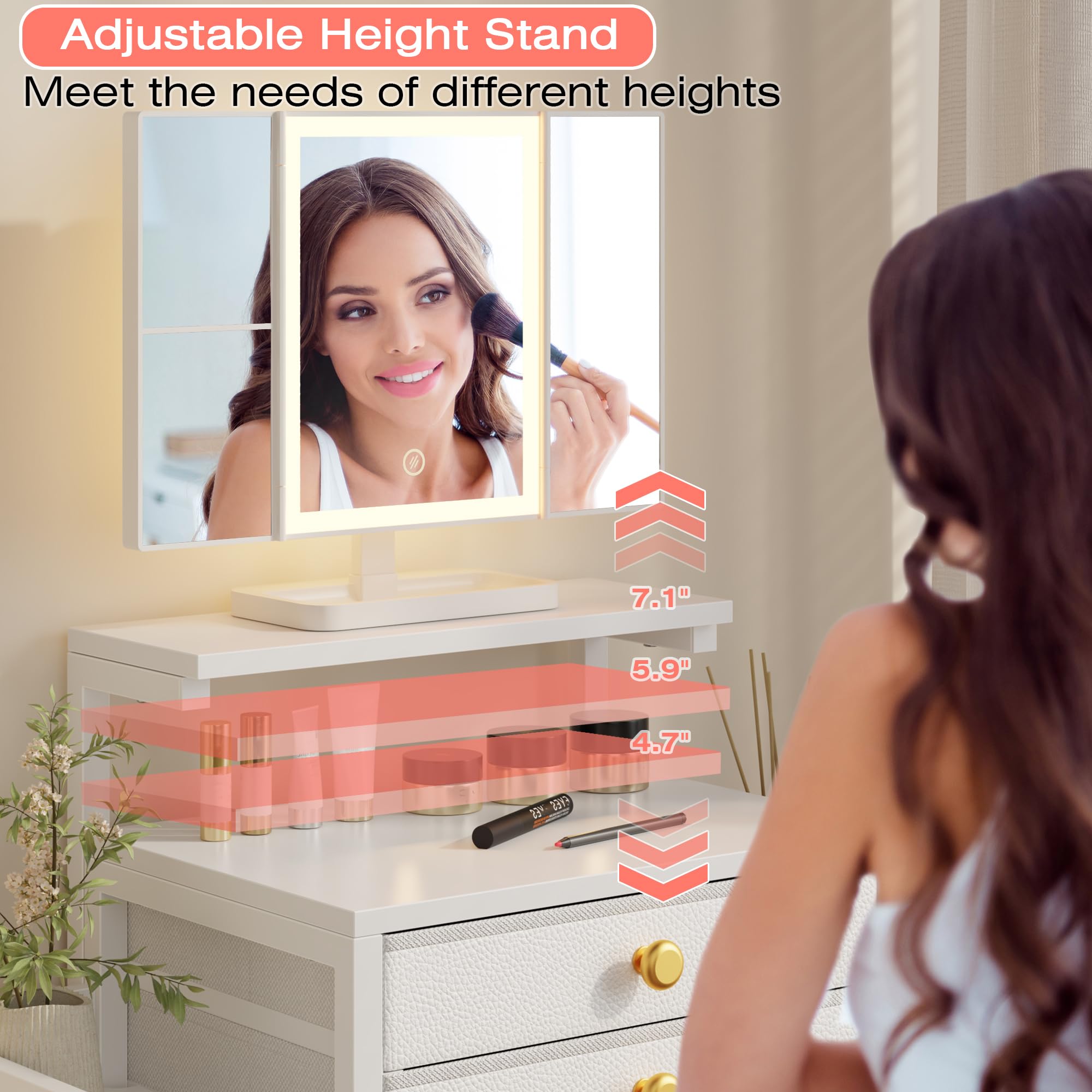 HIGDBFE vanity desk bedroom-setup fits cozy spaces with style.