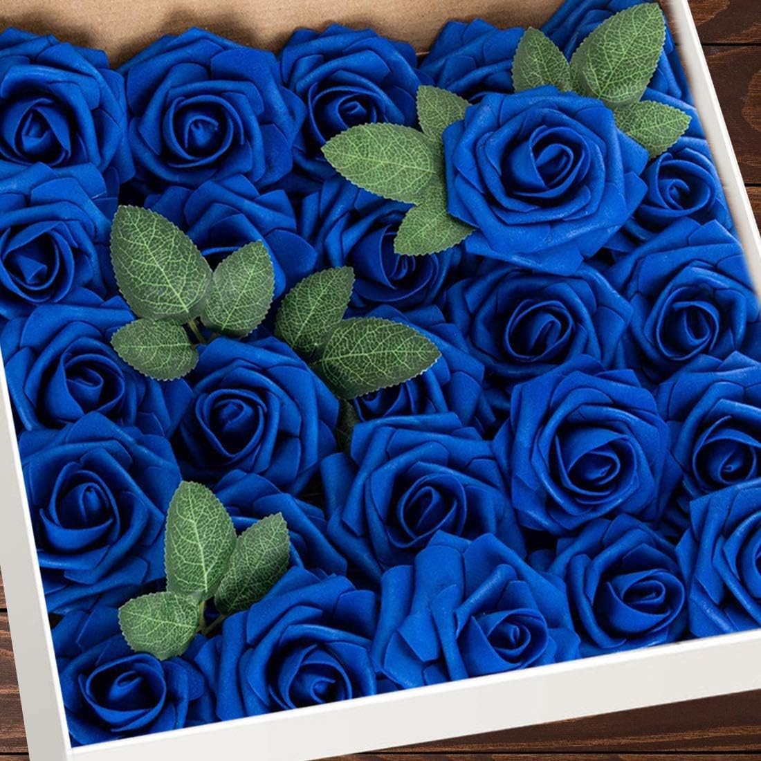 Higfra royal blue roses bouquet showing vivid realism for weddings and décor