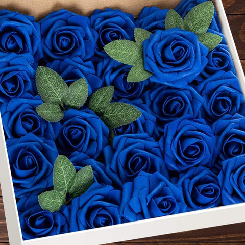 Higfra royal blue roses bouquet showing vivid realism for weddings and décor