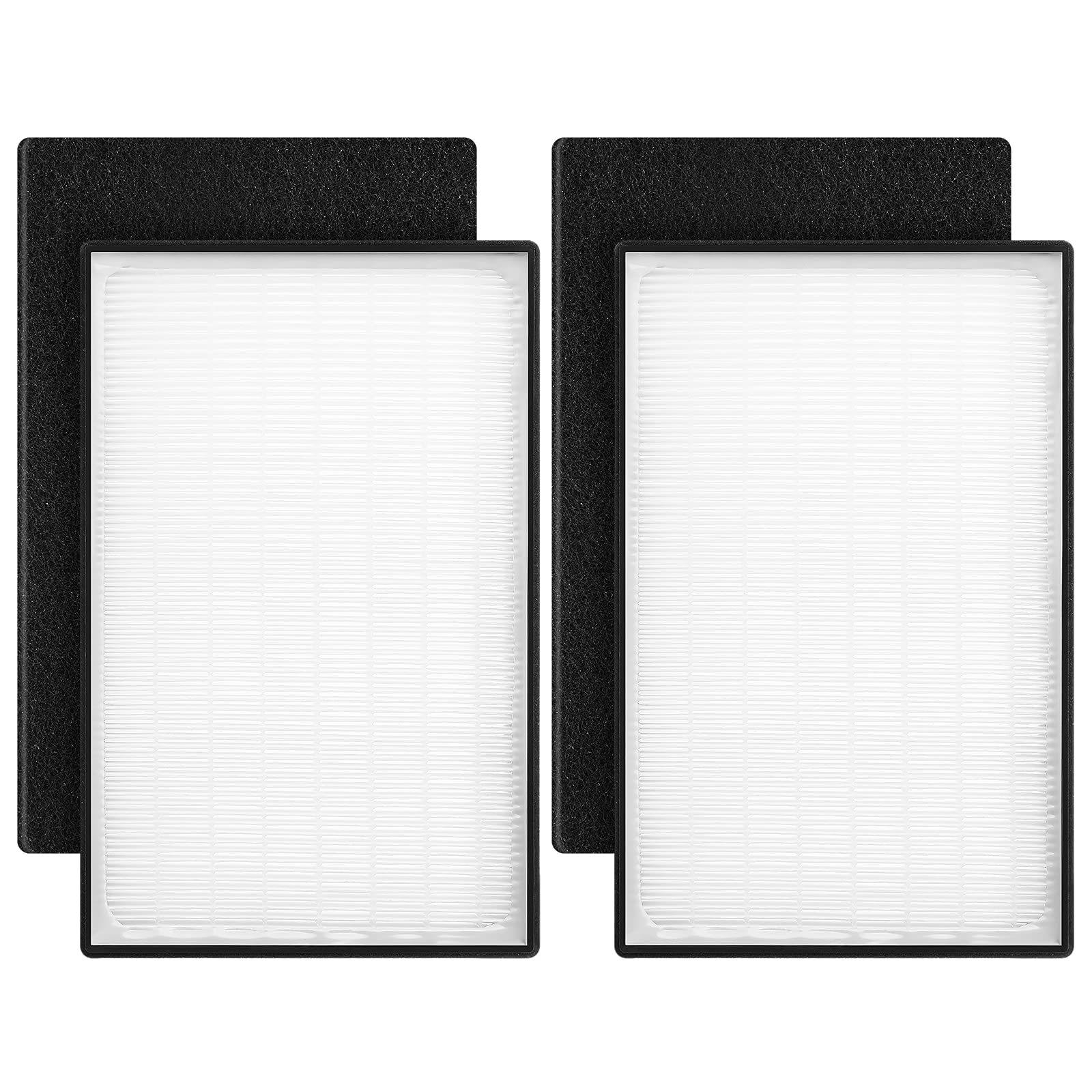 Two high-efficiency filters with carbon pre-filters for odor control