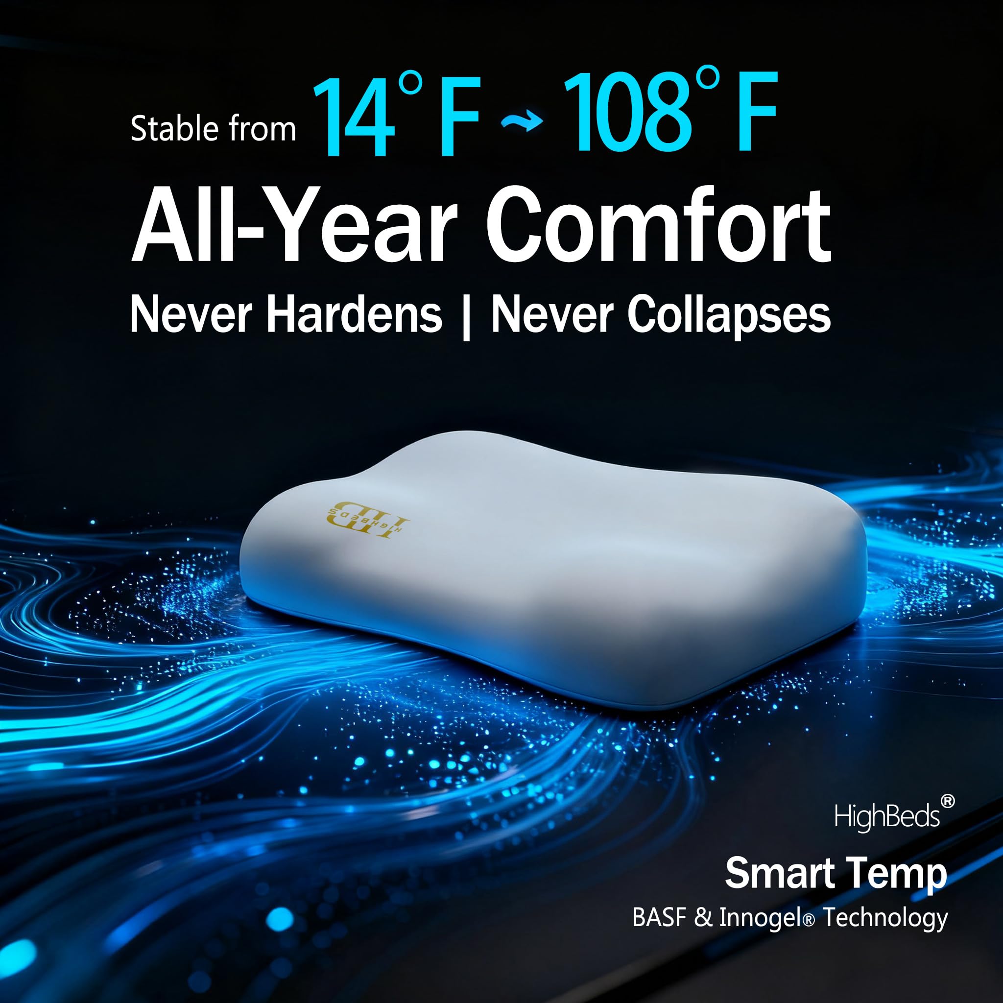 Back sleepers benefit from HighBeds pillow’s ergonomic support and alignment