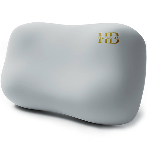 HighBeds cervical neck pillow close-up showing memory foam contour for customized support