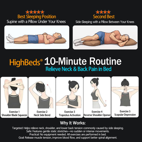All-night durability and comfort shown by HighBeds recovery-focused pillow