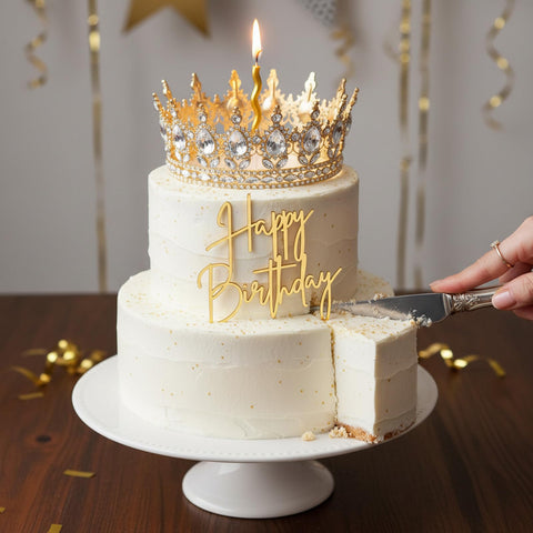 Highergo princess cake decor crown elevates themed party styling
