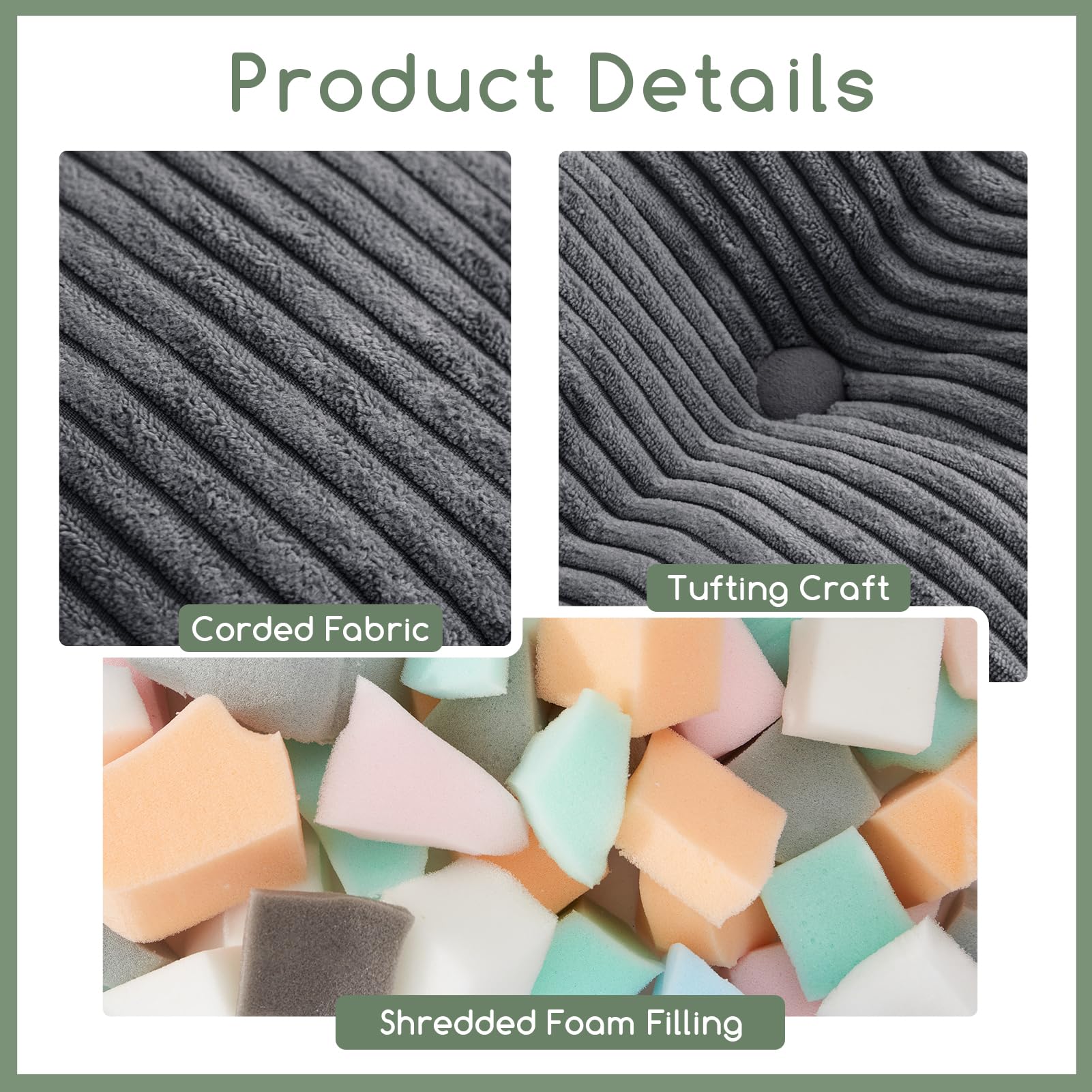 HIGOGOGO foam chunk padding supports tired feet with plush comfort.