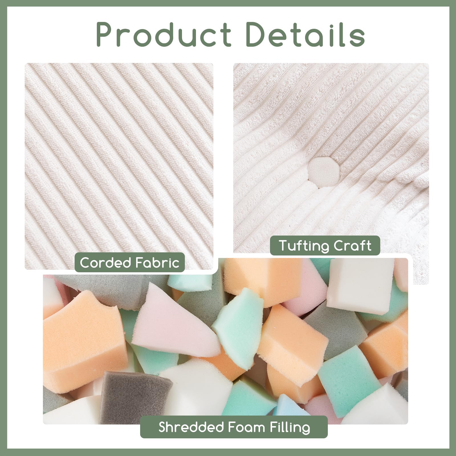 55 cm square pouf acts as a versatile foot rest beside seating.