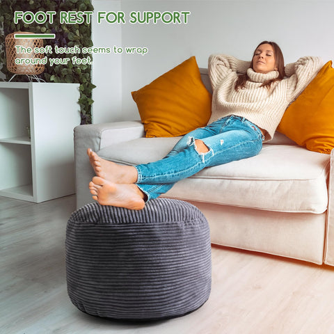 HIGOGOGO lightweight pouf moves easily for flexible room layouts.