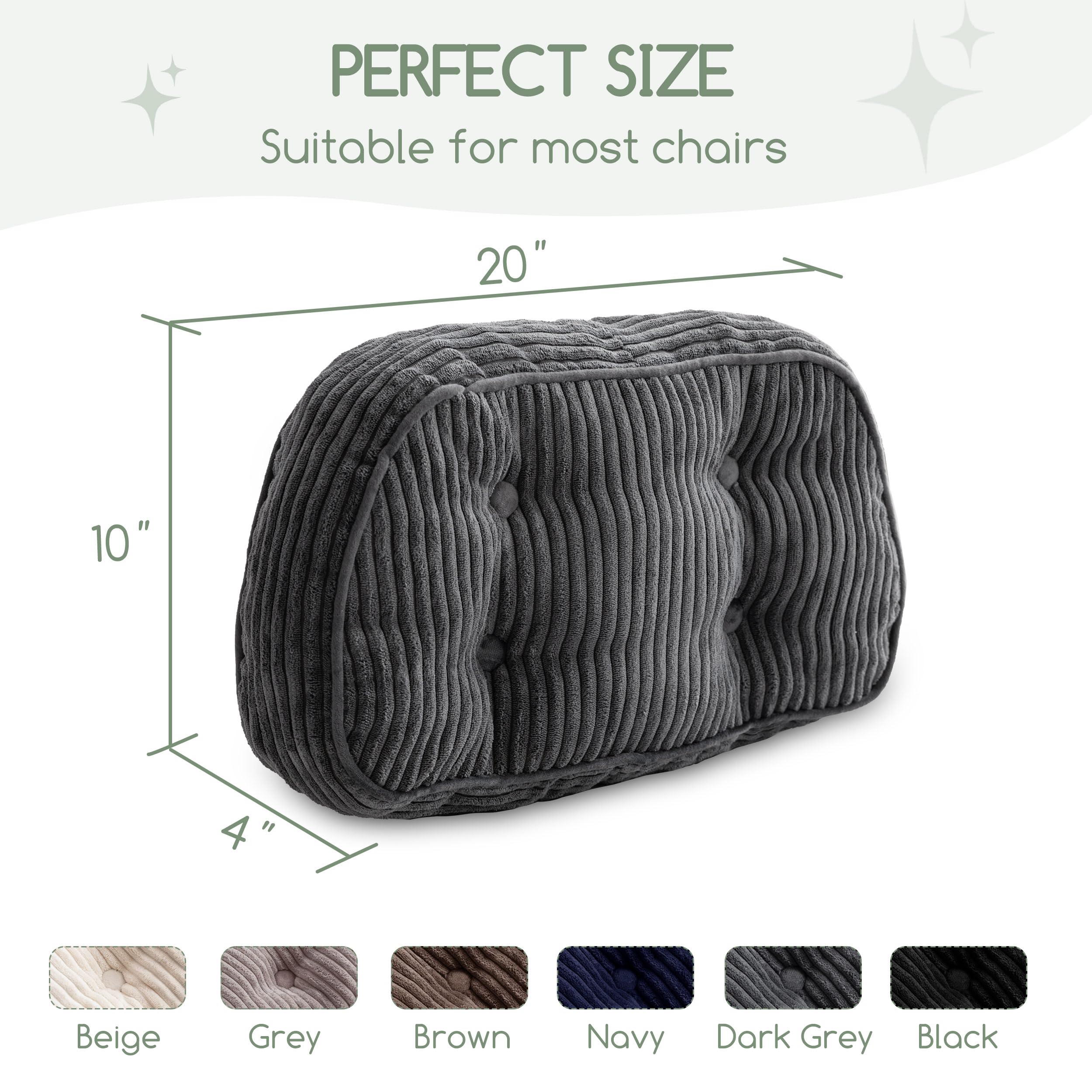 HIGOGOGO compact design lumbar cushion fits snugly on small chairs