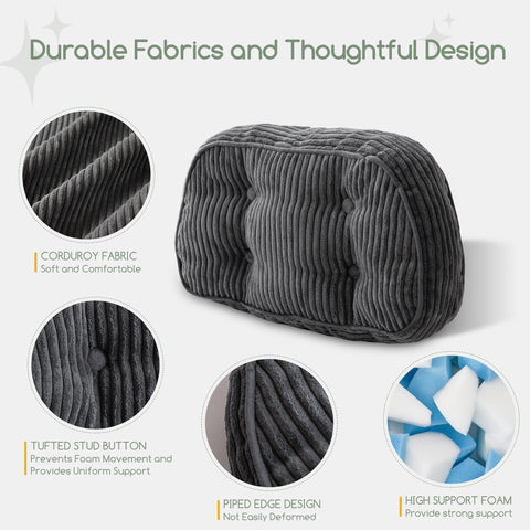 HIGOGOGO corduroy fabric cushion with tufted buttons adds refined style