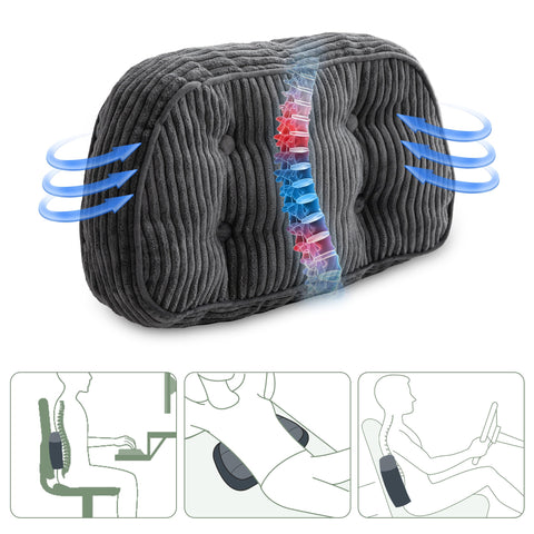HIGOGOGO ergonomic curve pillow supports the lower back during long seating