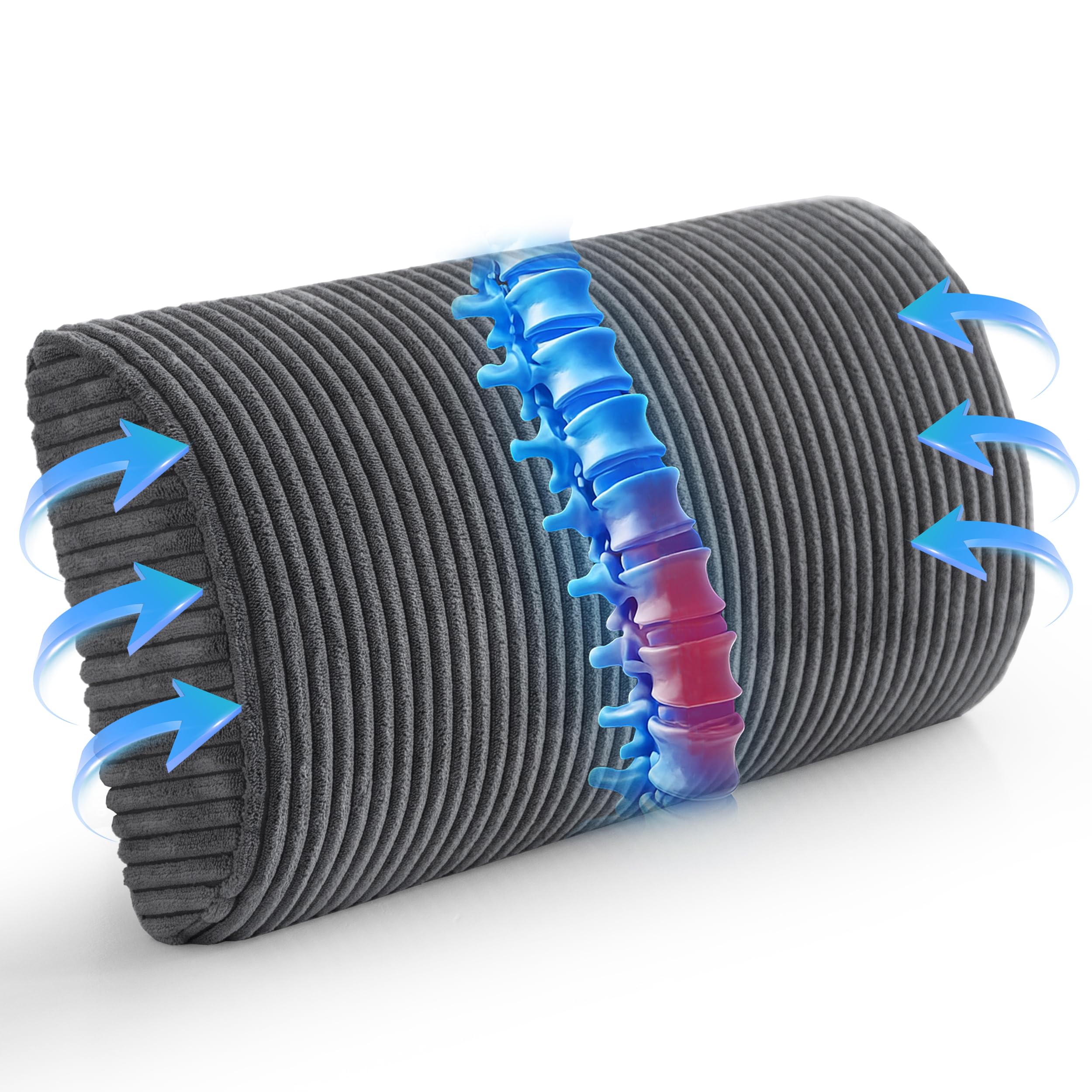 HIGOGOGO lumbar support pillow for recliner showing ergonomic contour and comfort