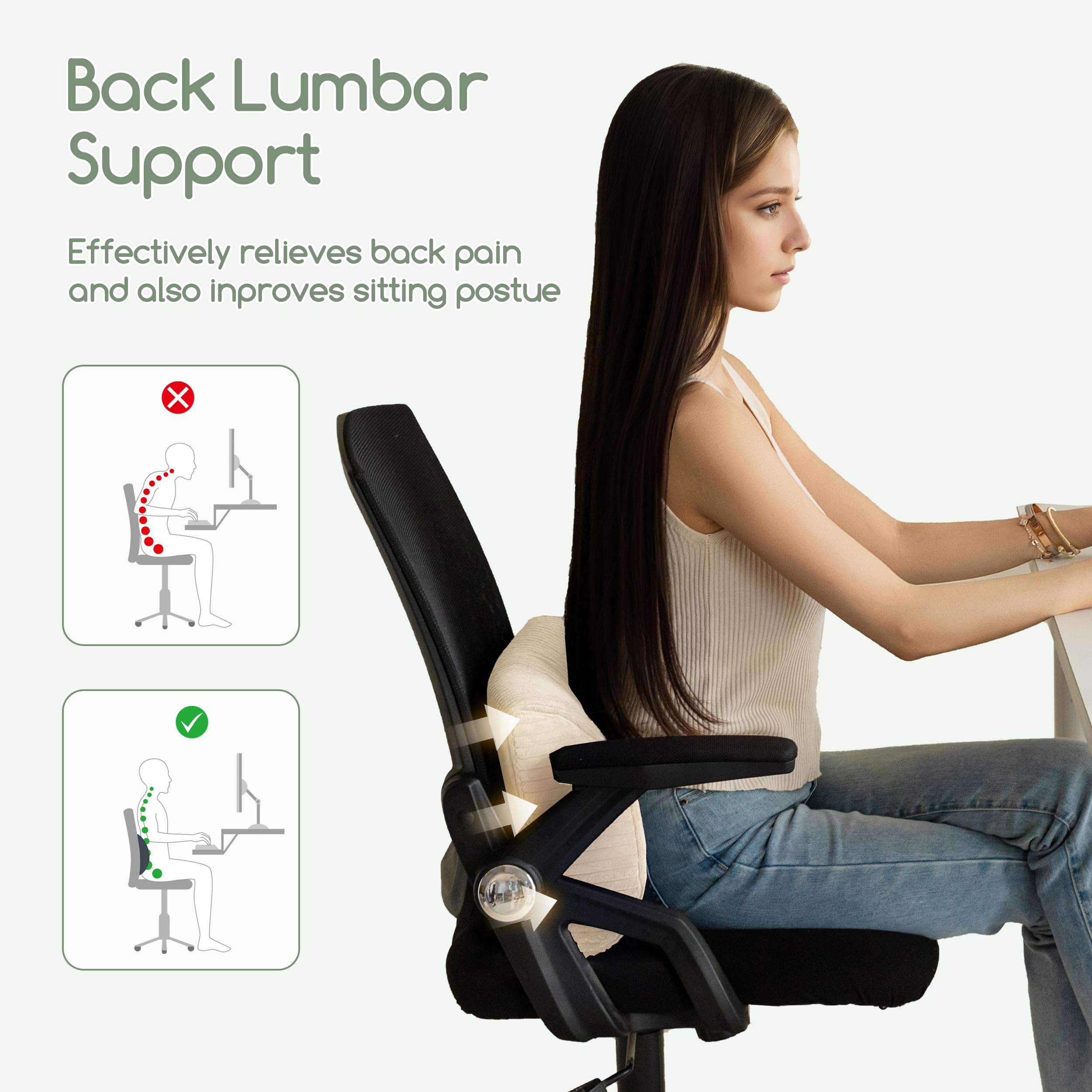 HIGOGOGO lumbar support pillow arrives vacuum-sealed and expands after unpacking.