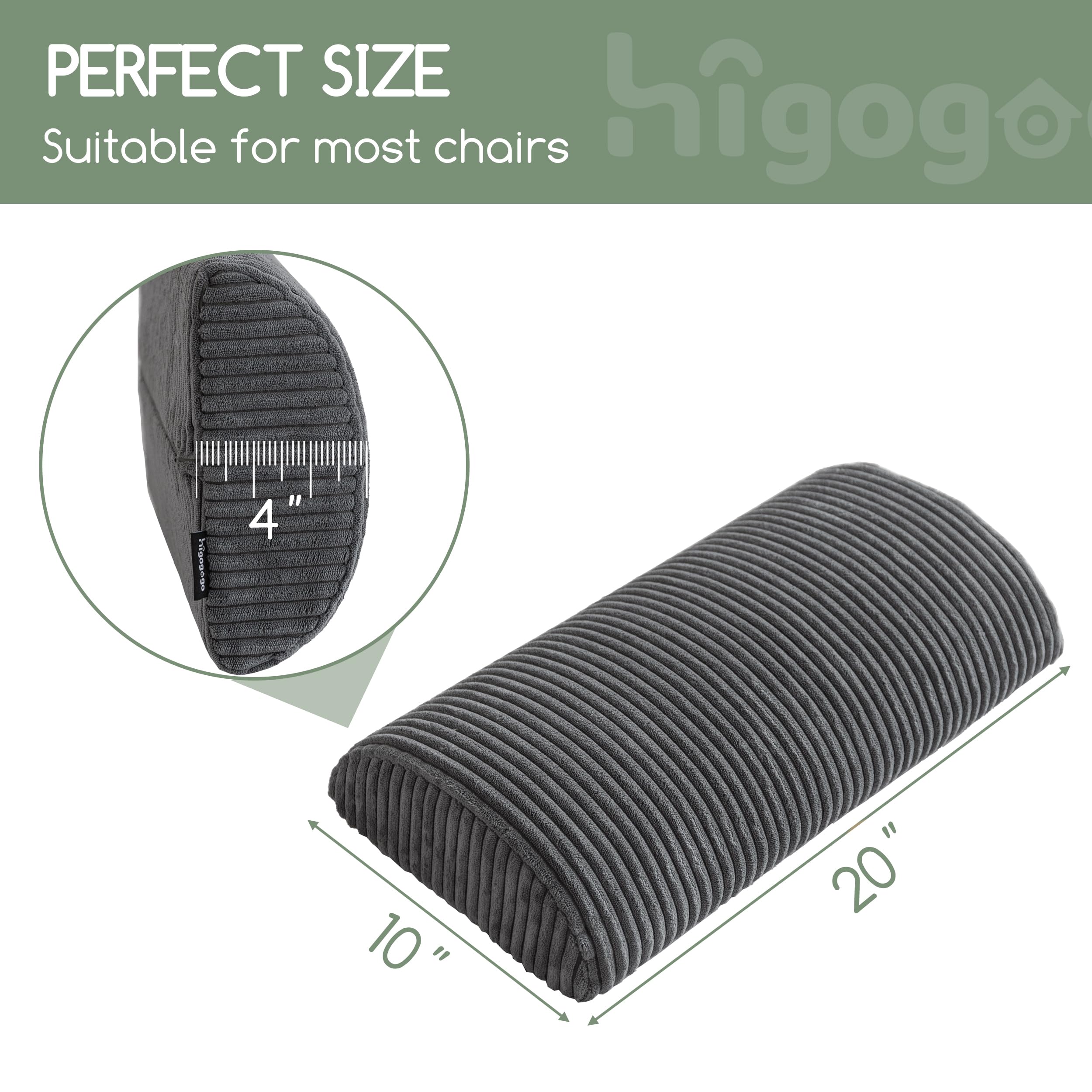 HIGOGOGO memory foam back cushion upper layer contouring the spine