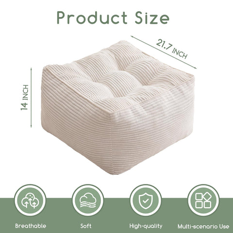 HIGOGOGO pouf with foam padding for a soft, supportive foot rest.