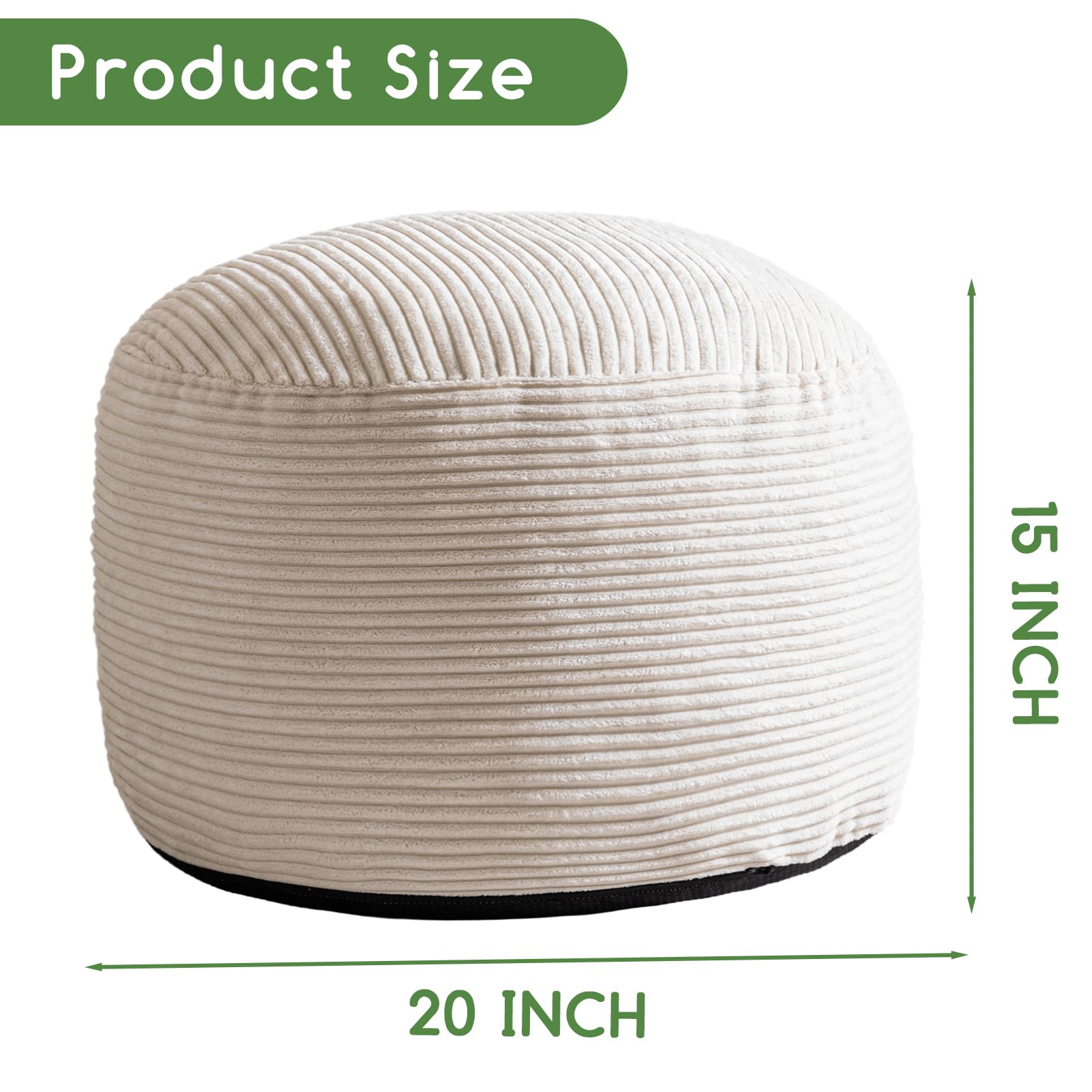 HIGOGOGO memory foam chunk-filled pouf close-up for plush seating