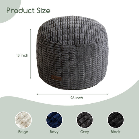 HIGOGOGO pouf ottoman foam-core provides sturdy foot support