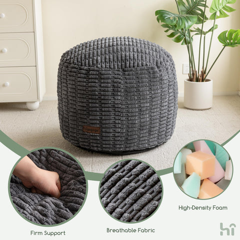 HIGOGOGO pouf ottoman footrest, extra seat, or small-table surface