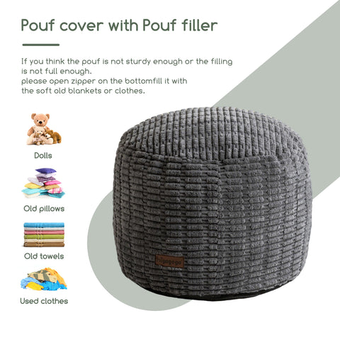 HIGOGOGO pouf ottoman ships vacuum-packed, no assembly needed