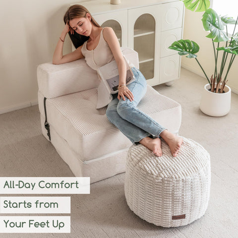 HIGOGOGO pouf ottoman non-slip bottom for stable use.