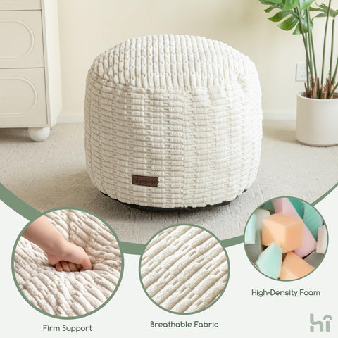 HIGOGOGO pouf ottoman arrives vacuum packed for shipping efficiency.