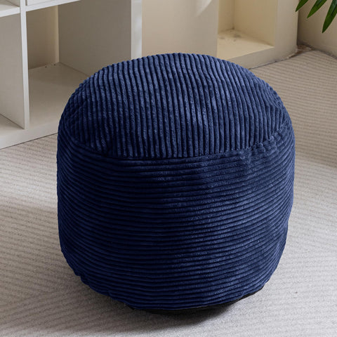 HIGOGOGO pouf serves as storage for towels and blankets.