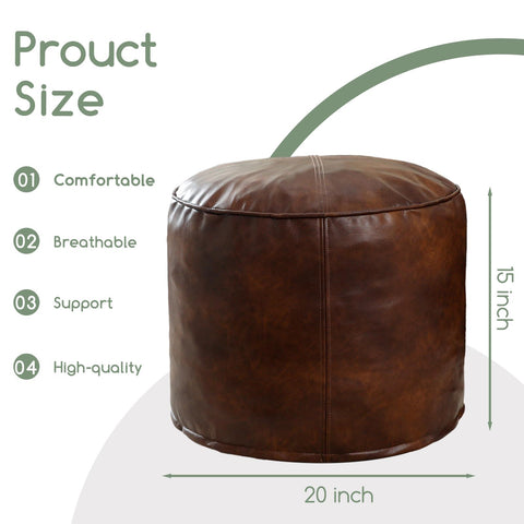 HIGOGOGO PU leather pouf outer provides stylish comfort and easy to clean surface.