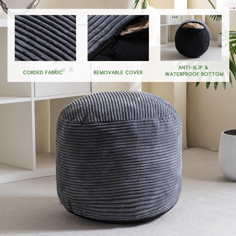 HIGOGOGO pouf bottom opening with double zippers allows easy topping or refilling.