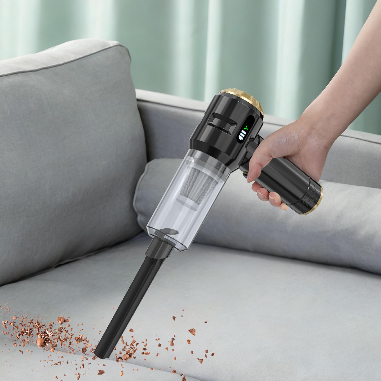 Higoom compact cordless vacuum ideal for car and home with pets.