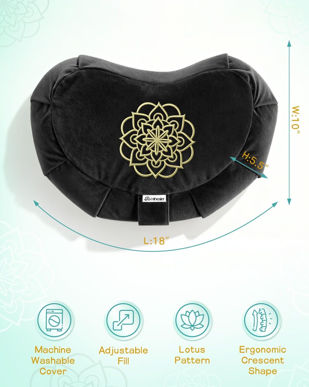 Hihealer Cushion for meditation and yoga practice with versatile use.